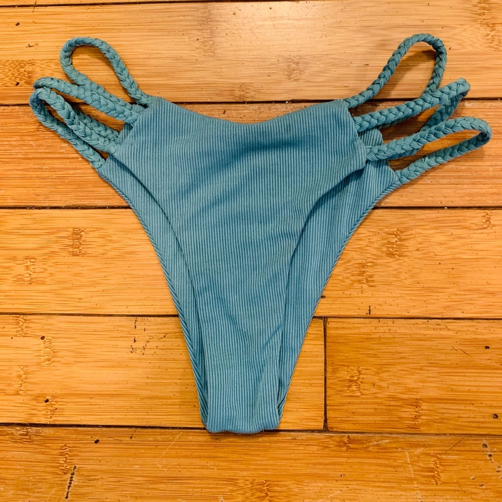 Dusty Teal Braided Side Bikini Bottom